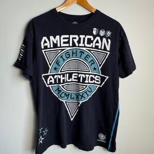 American‎ Fighter Athletics Men's Short Sleeve Graphic Print T-Shirt Black Large